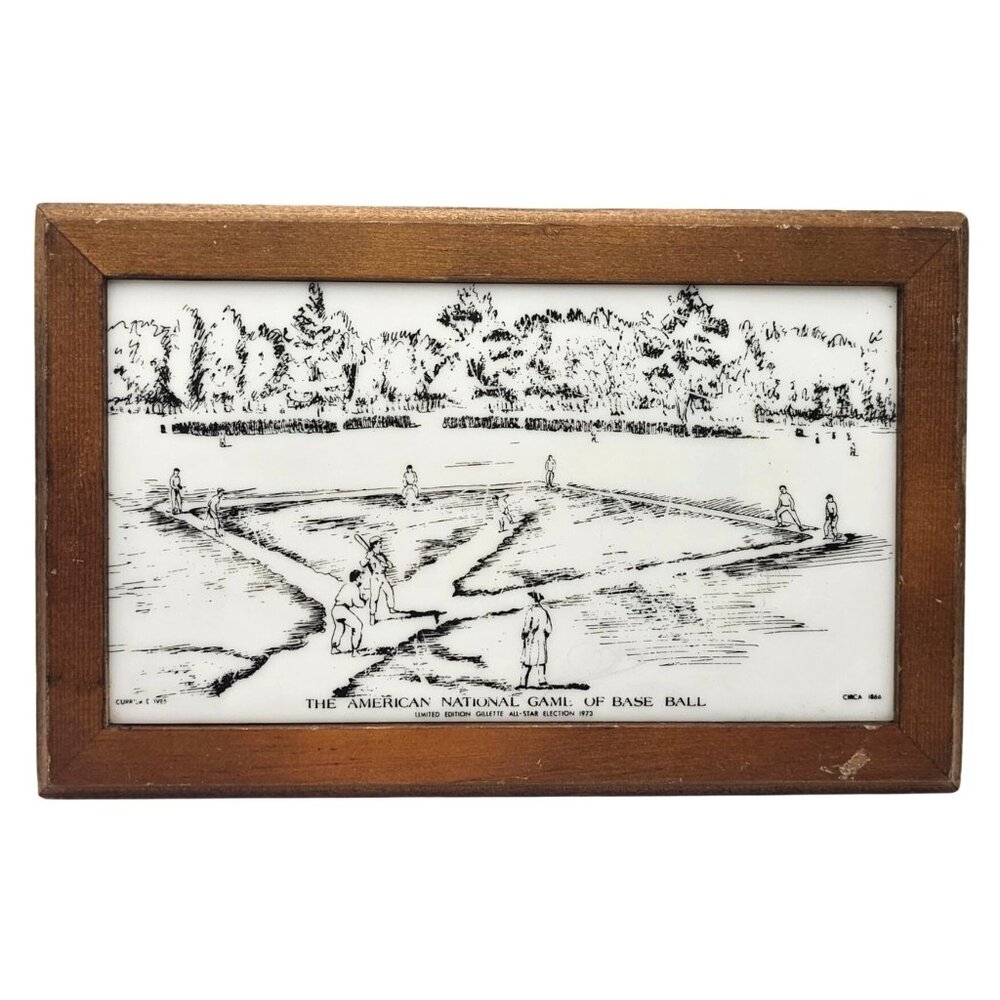 Limited Edition 1973 Gillette All-Star Shaving Kit Case Currier & Ives Baseball